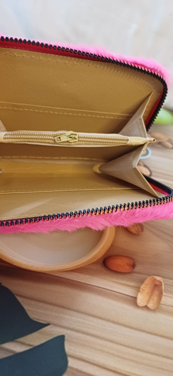 Bright PINK Fur Pocket Wallet