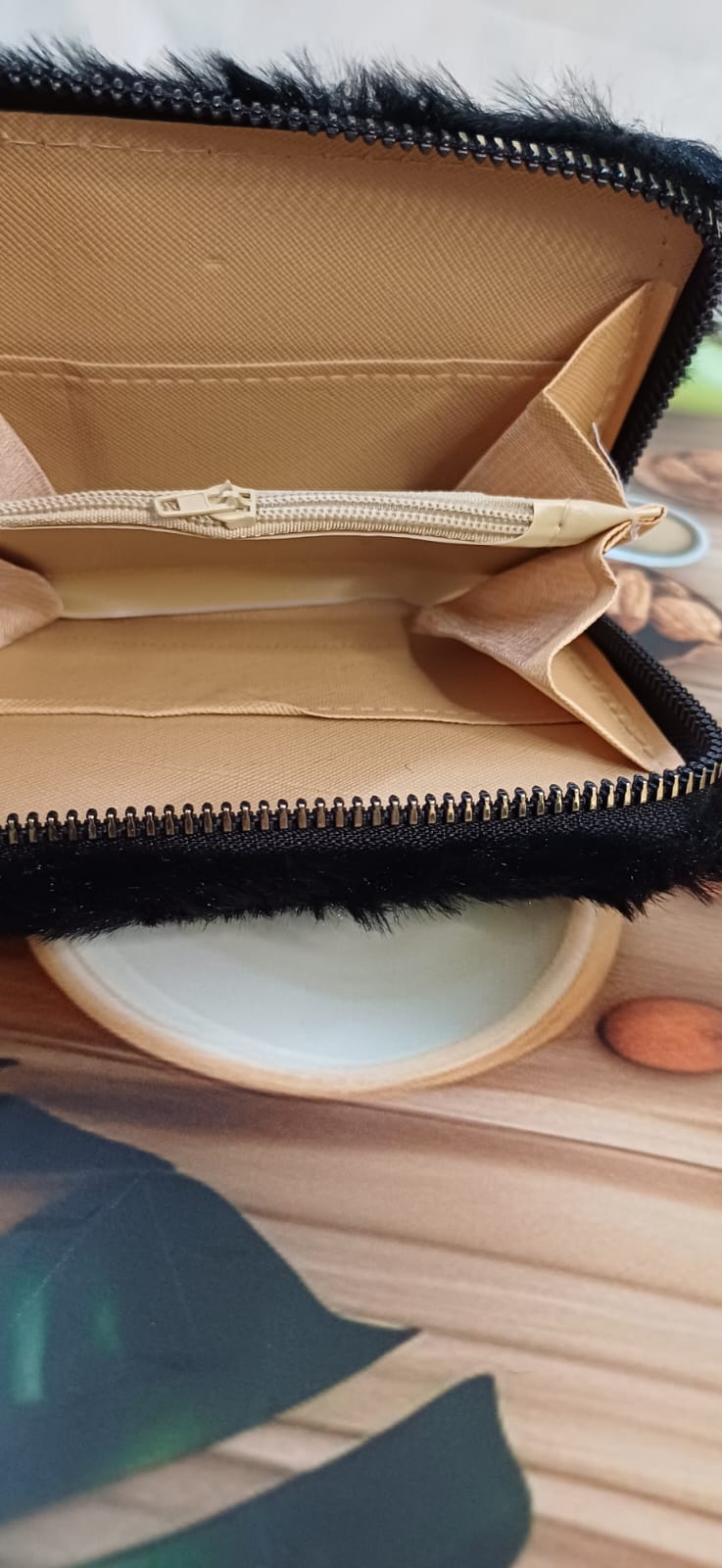 Black Kitty Fur Pocket Wallet
