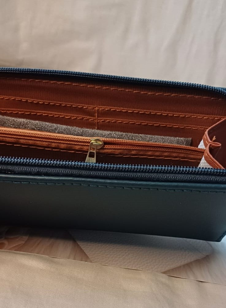 Blue Embroidered Wallet