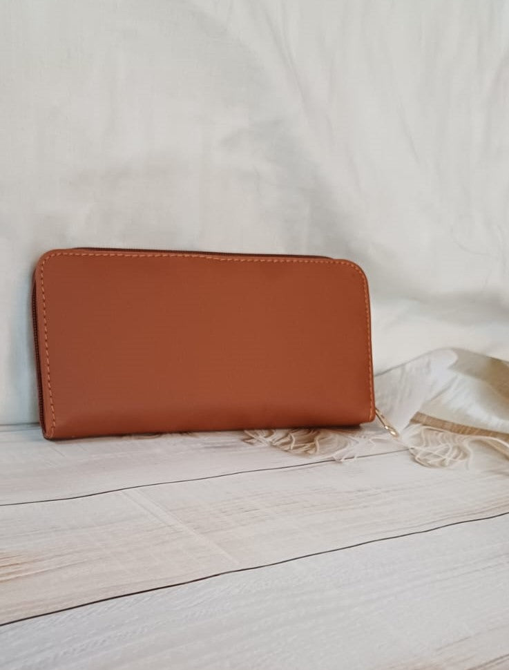 Light Brown Embroidered Wallet