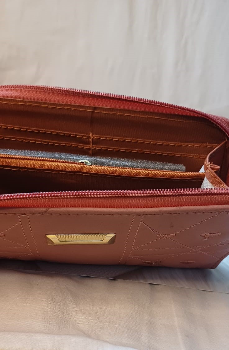 Pink Embroidered Wallet