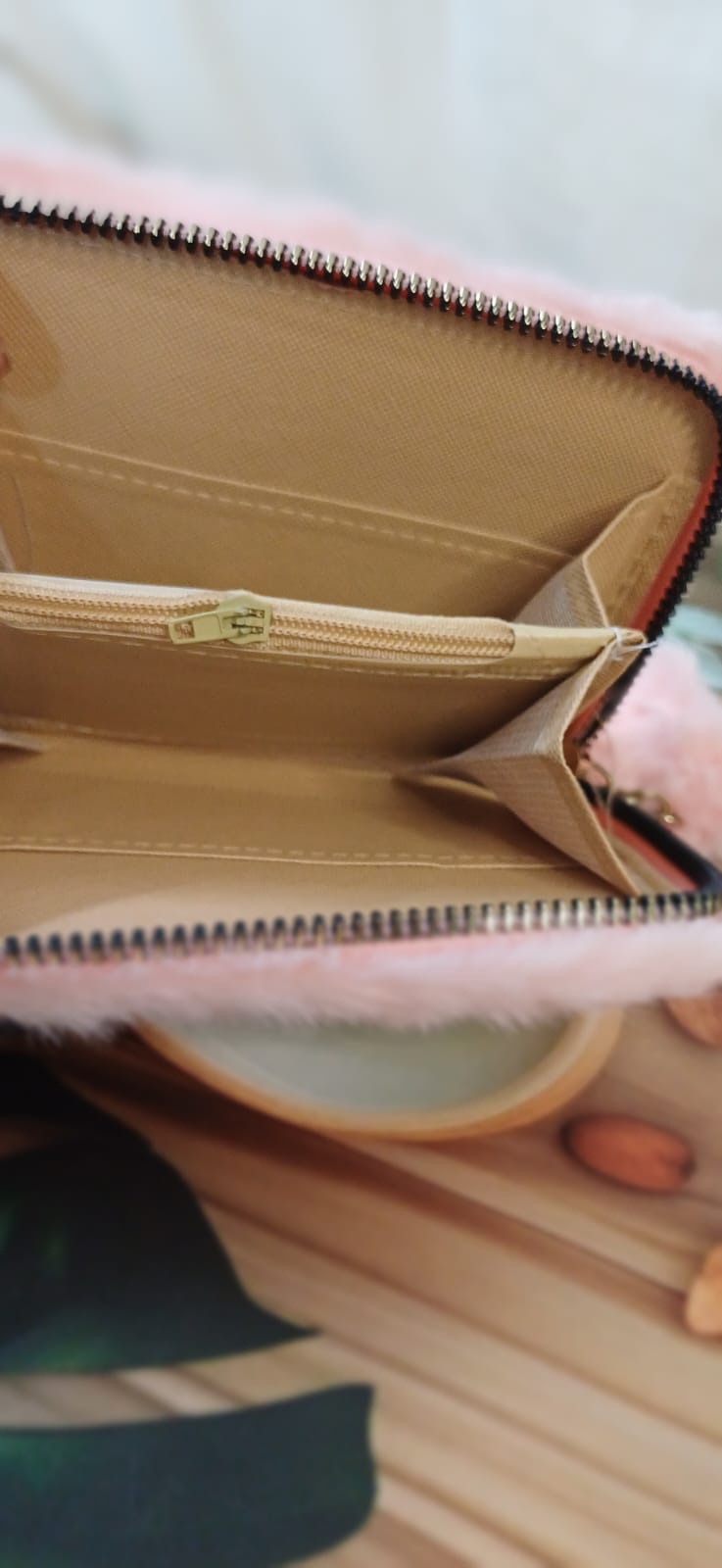 Light PINK Fur Pocket Wallet