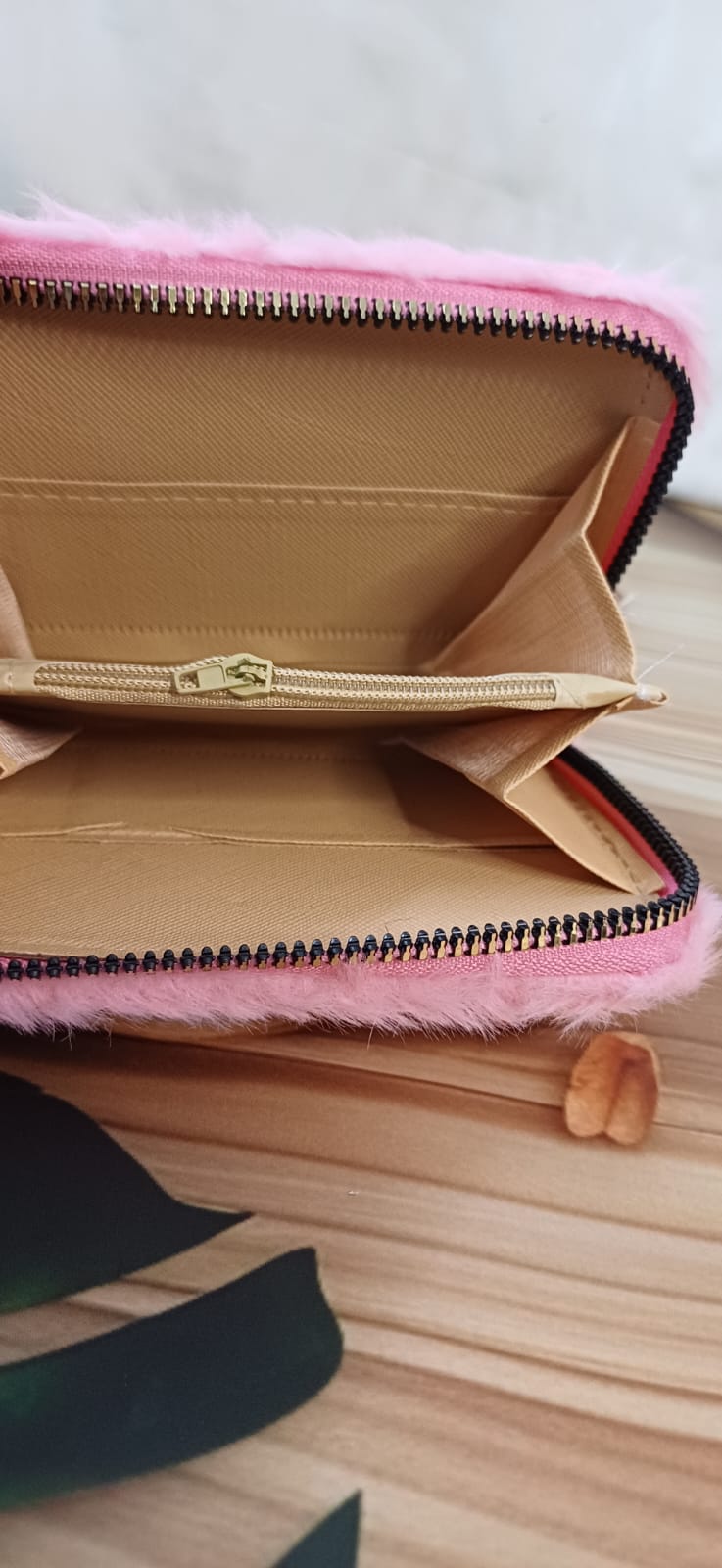 Light PINK Fur Pocket Wallet