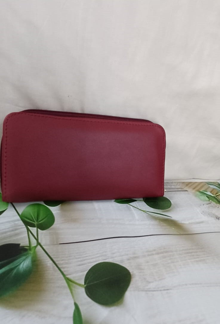 Red Embroidered Wallet
