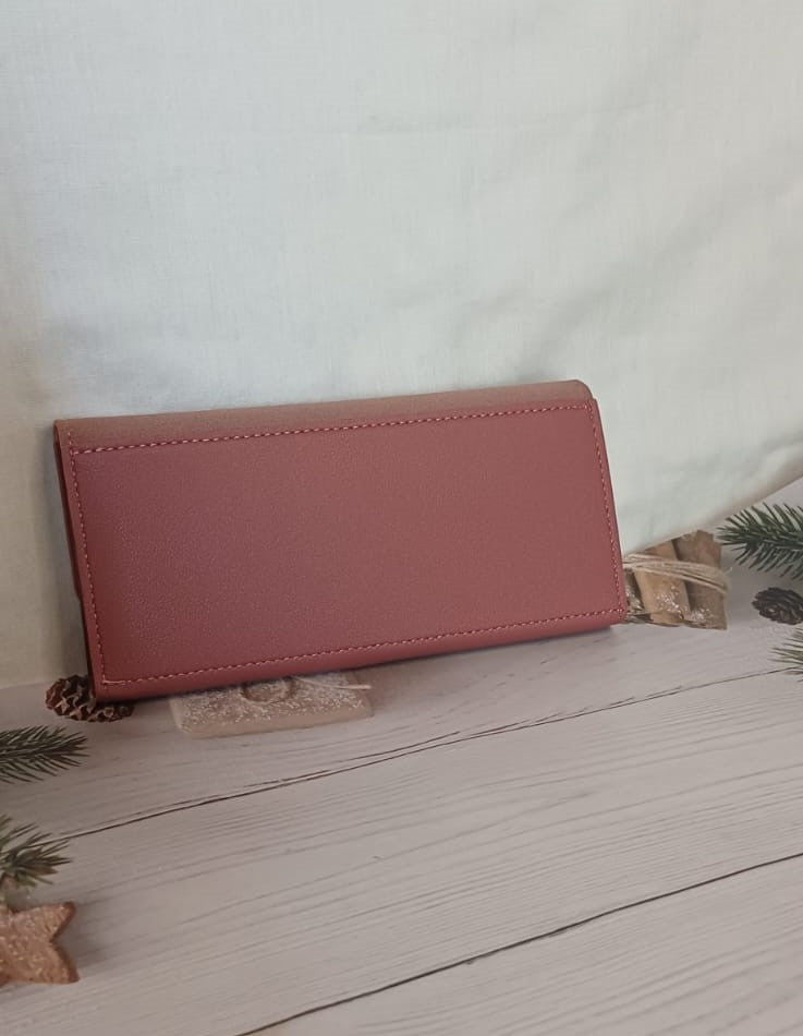 Wood Brown V Lock Rubber Wallet