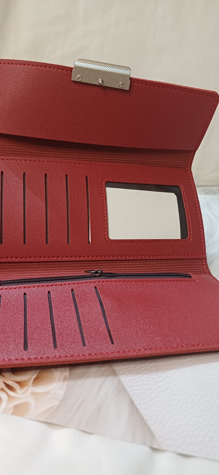 Red Square Lock Wallet