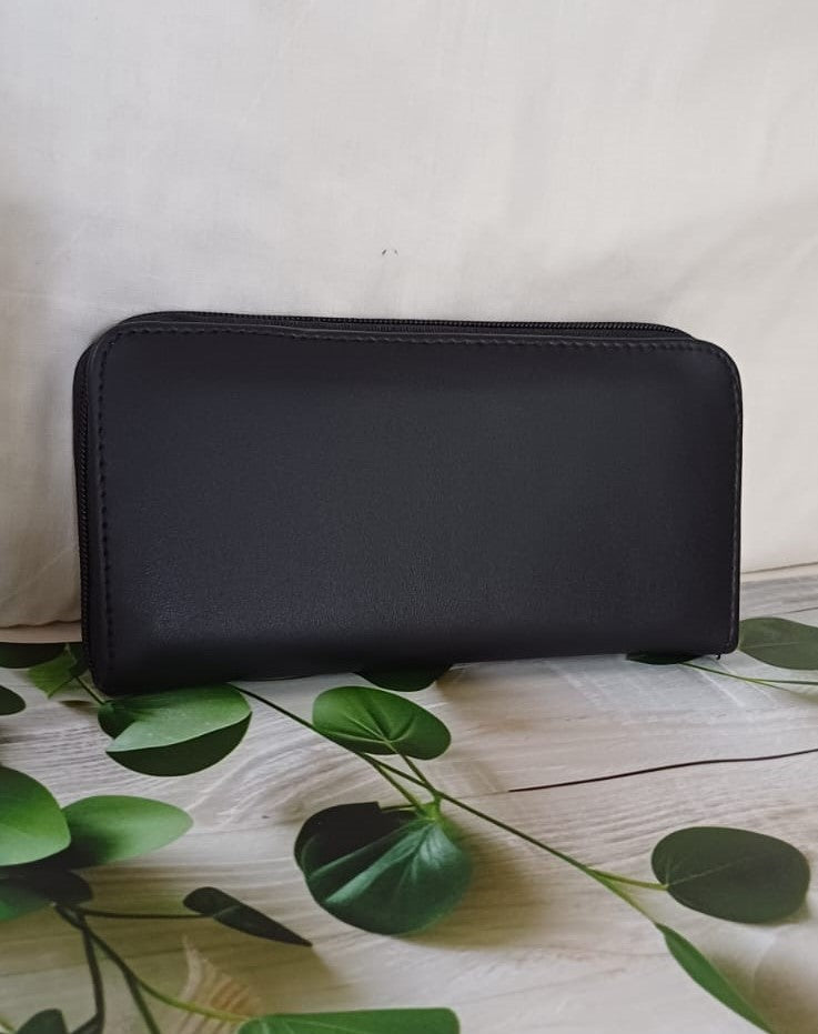 Black Embroidered Wallet