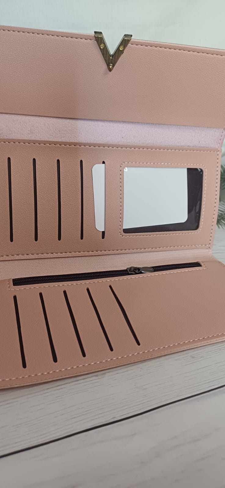 Pink V Lock Rubber Wallet