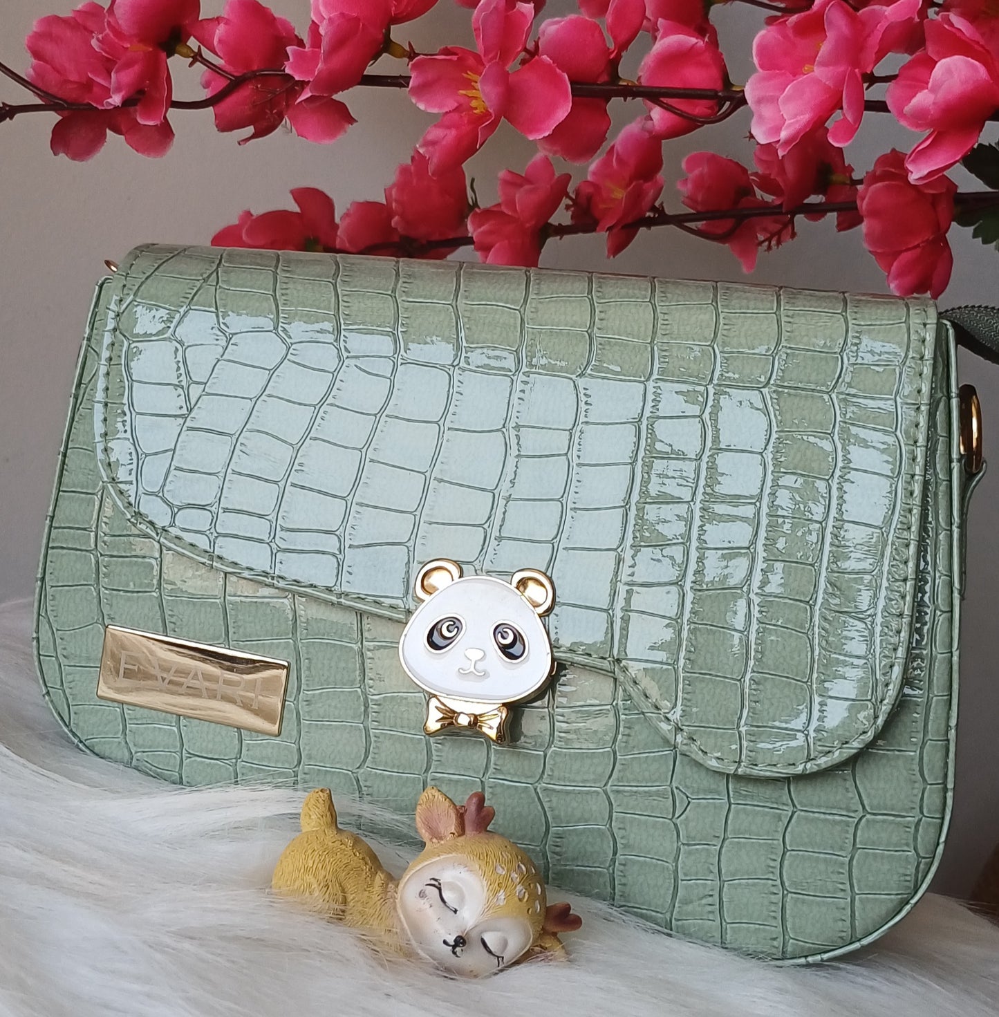 Green Panda Sling Bag