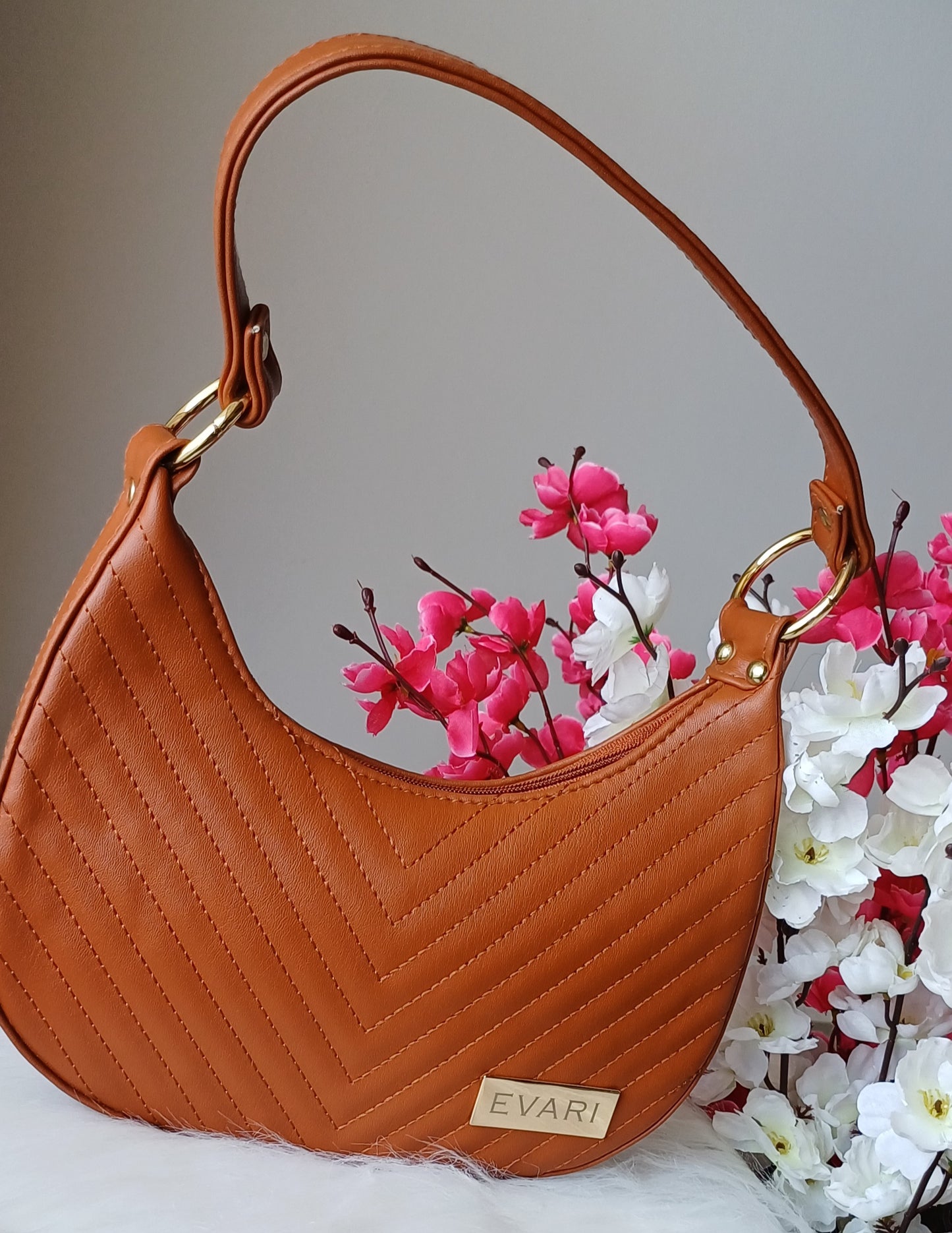 Brown U-Shaped Sling Bag