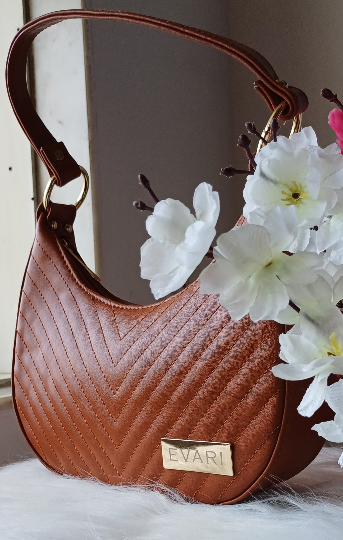 Brown U-Shaped Sling Bag