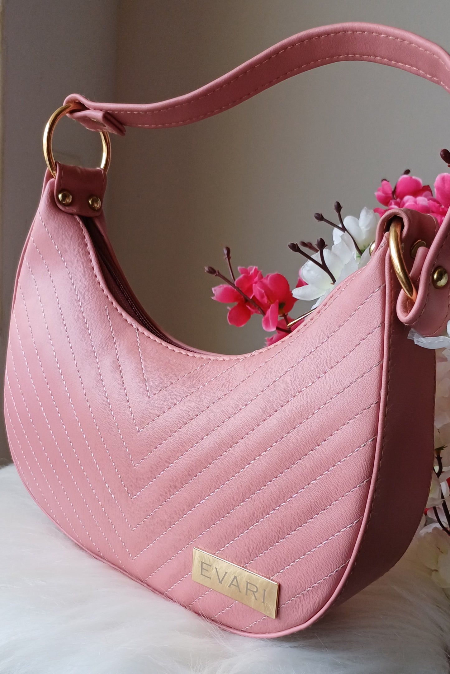 Pink U-Shaped Sling Bag