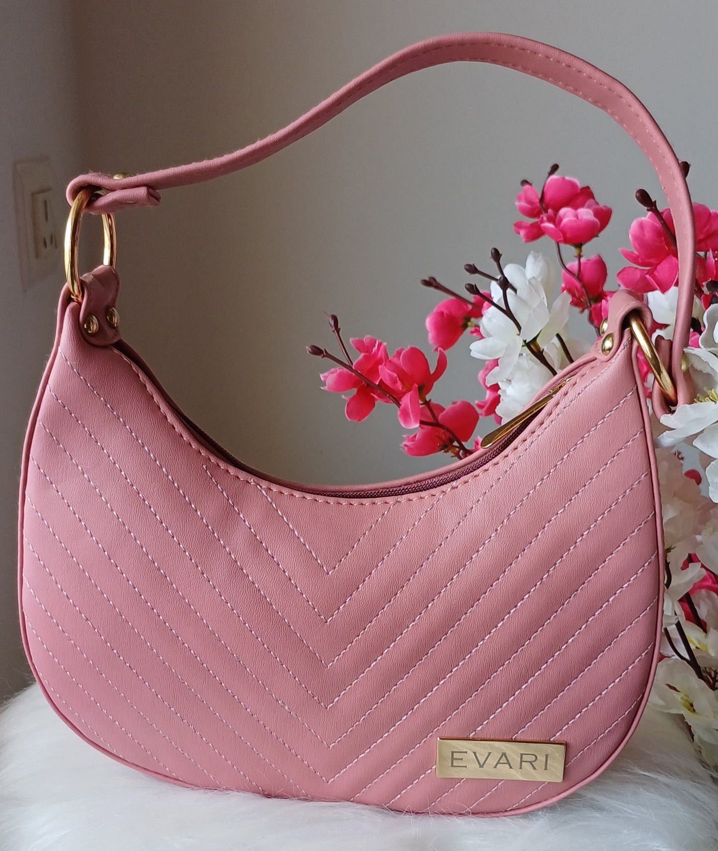 Pink U-Shaped Sling Bag