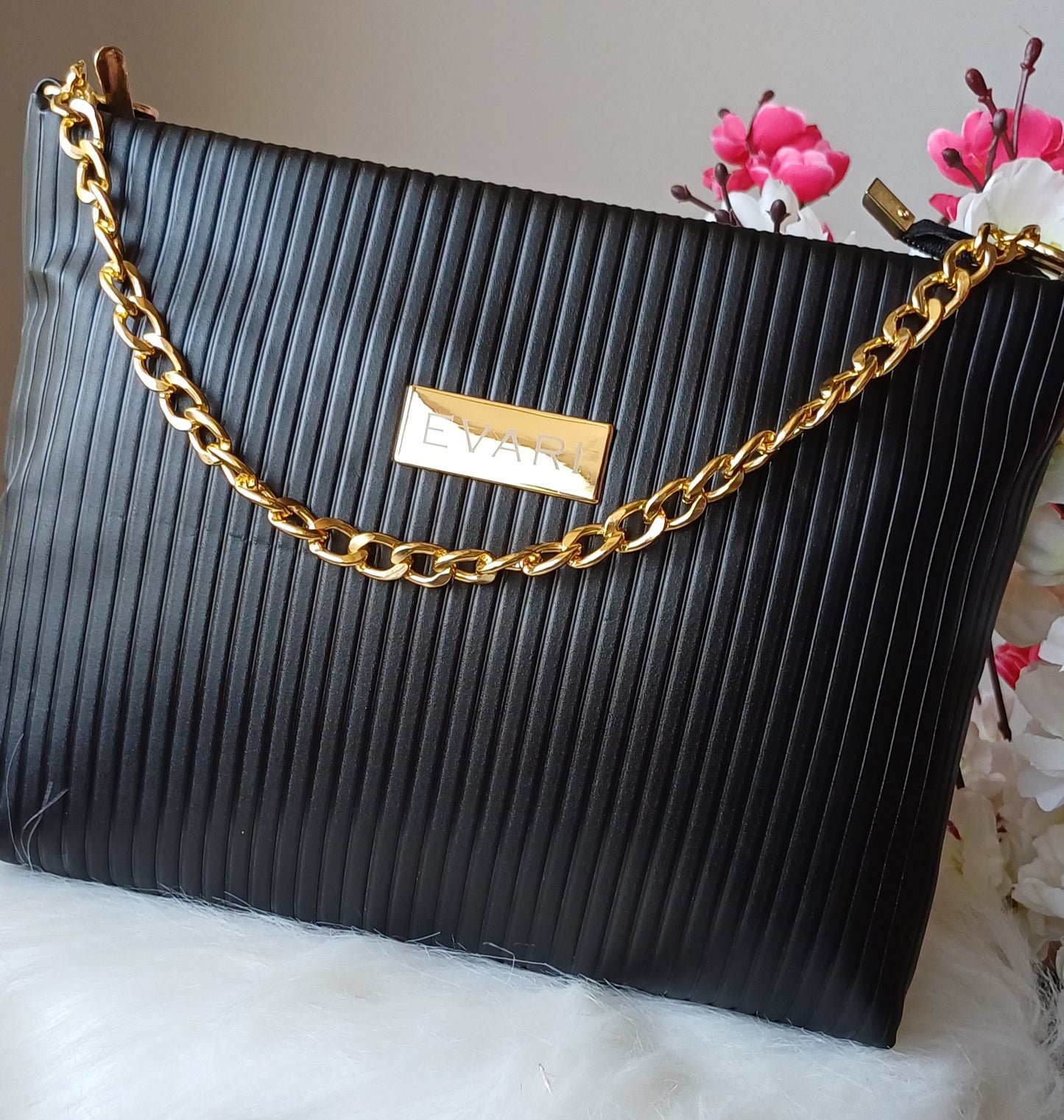 Black Stripes Quilt Sling Bag