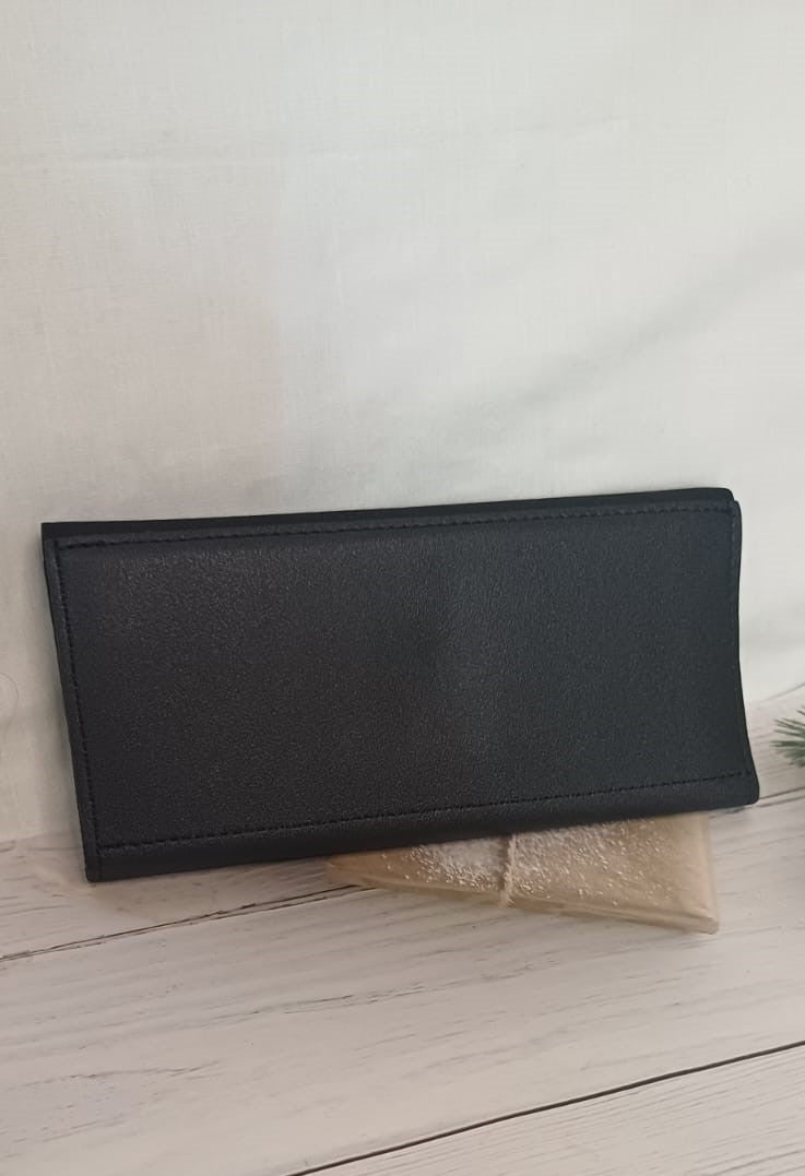 Black V Lock Rubber Wallet