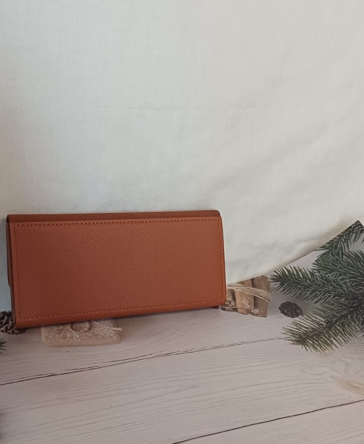 Brown V Lock Rubber Wallet