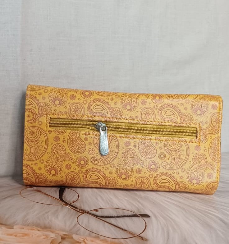 Printed Yellow Wallet