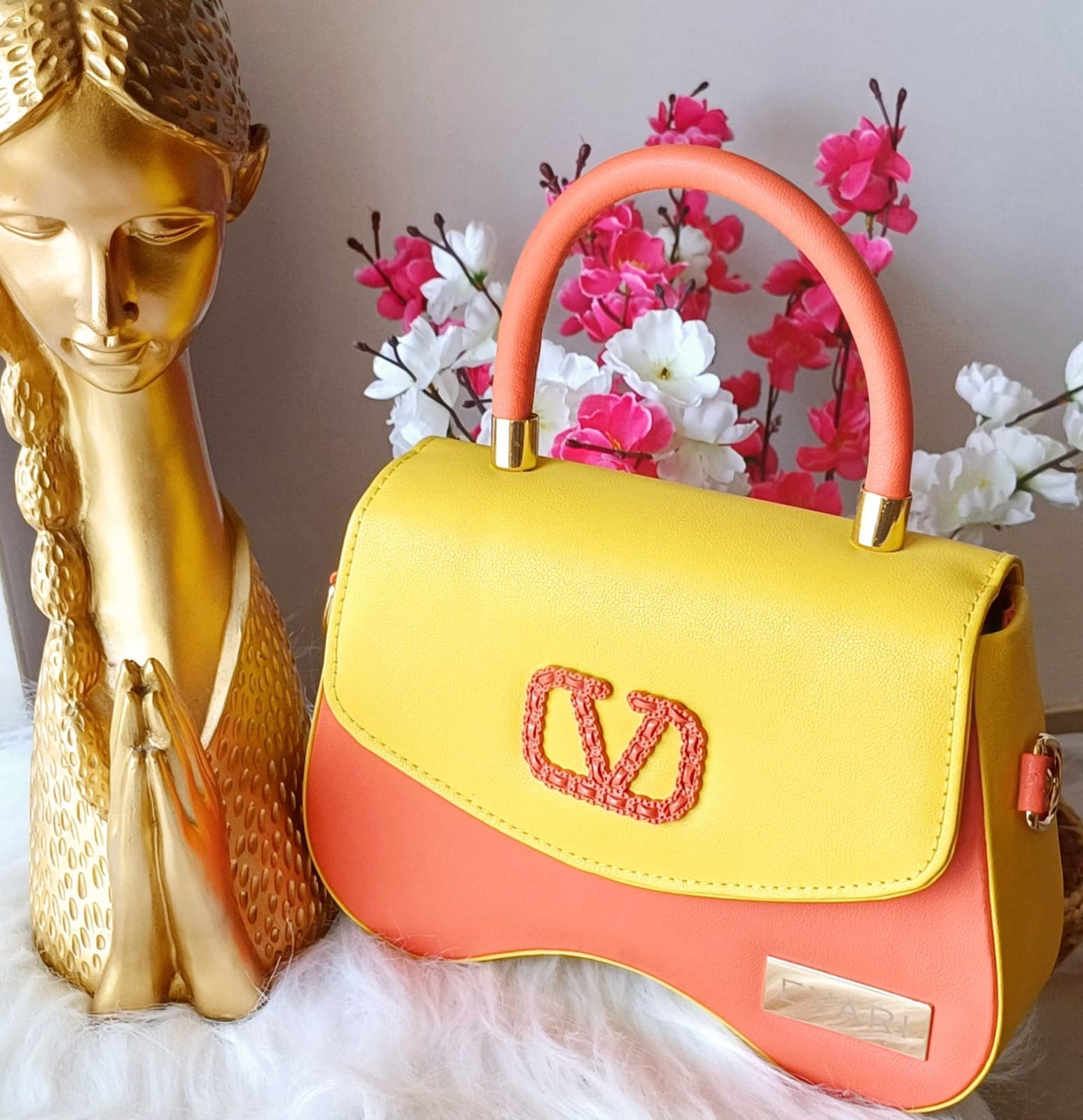 Yellow Flap Orange Valentino Sling Bag