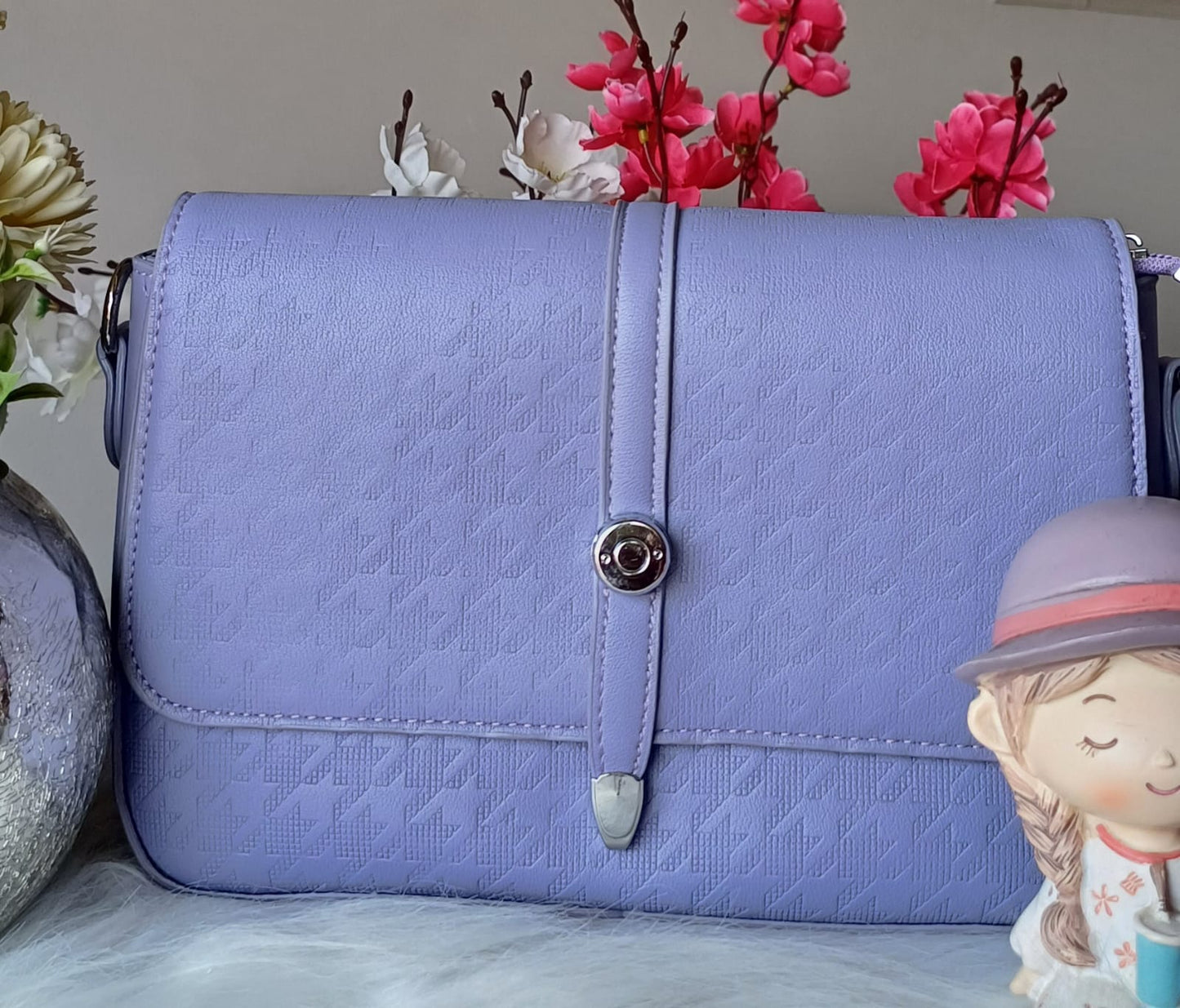 Purple Textured Sling Bag