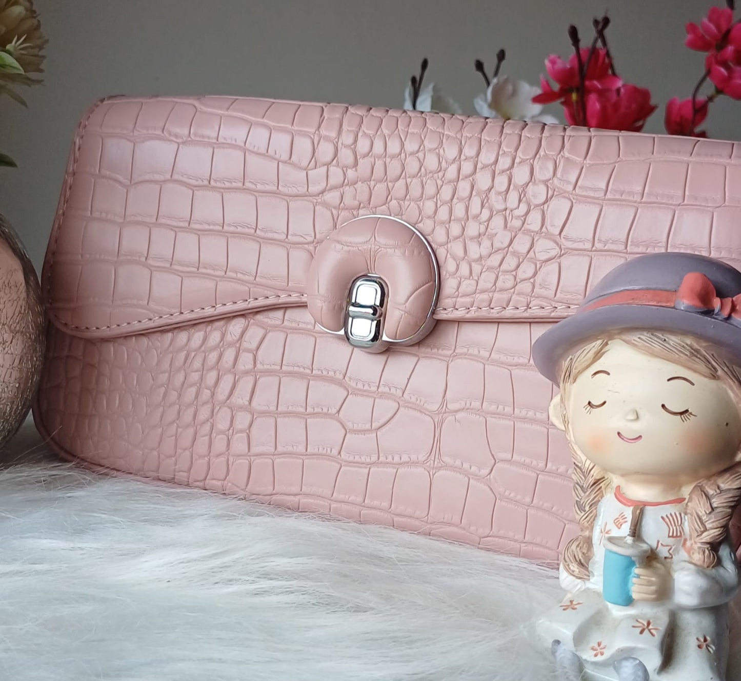 Pink Umbrella Lock Sling Bag