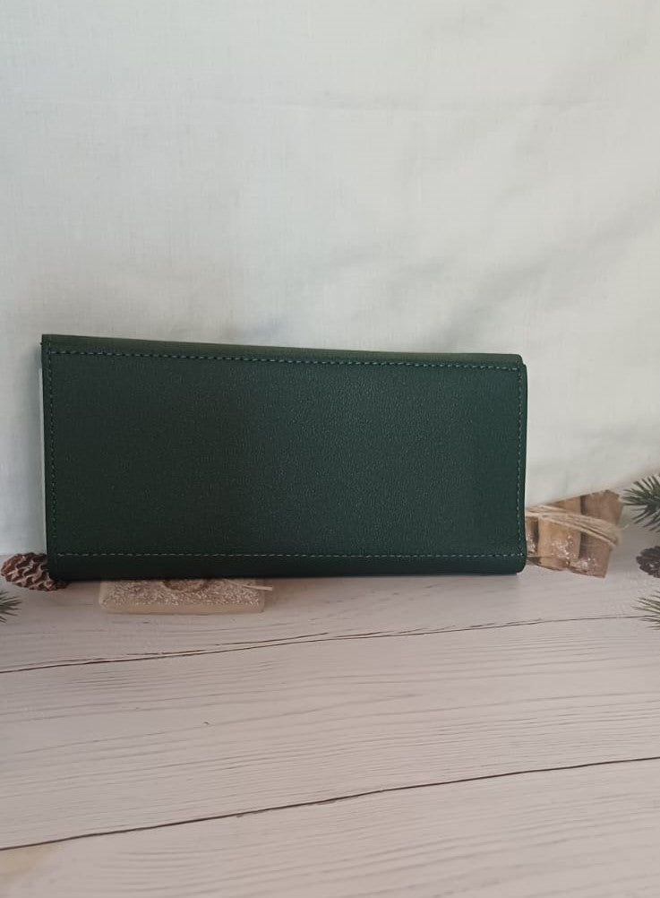 Green V Lock Rubber Wallet