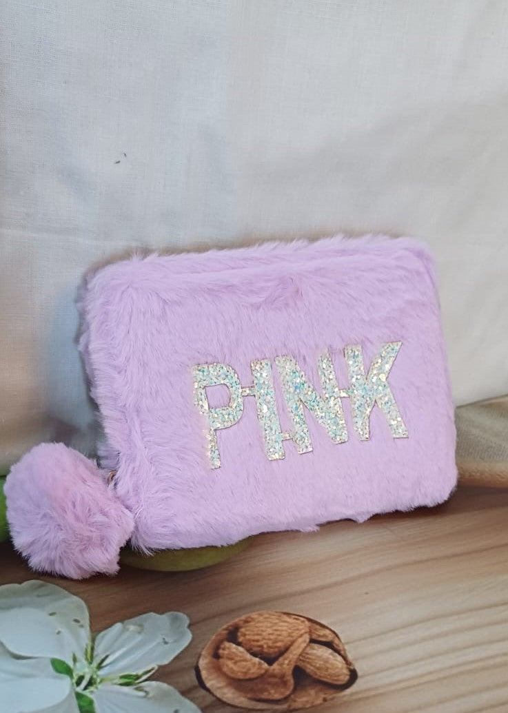 LILAC PINK Fur Pocket Wallet