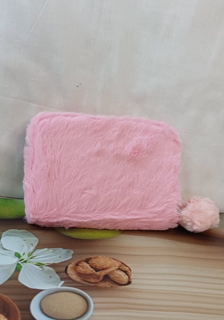 Light PINK Fur Pocket Wallet