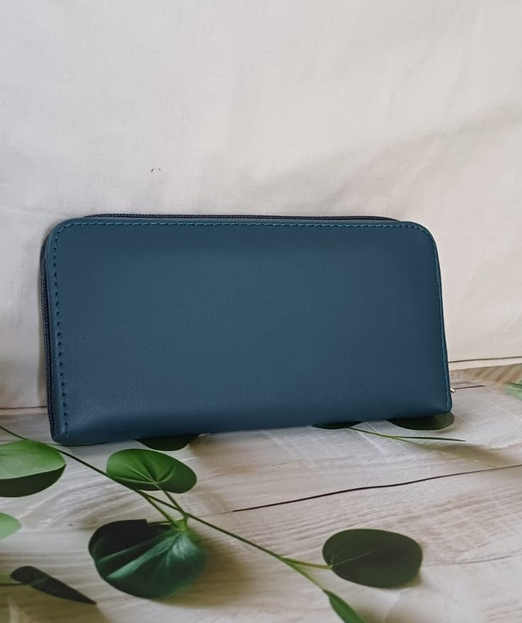 Blue Embroidered Wallet