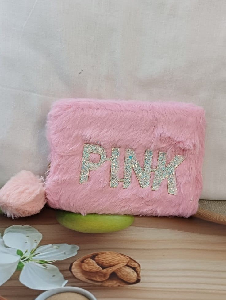 Light PINK Fur Pocket Wallet