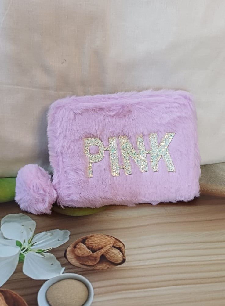 LILAC PINK Fur Pocket Wallet