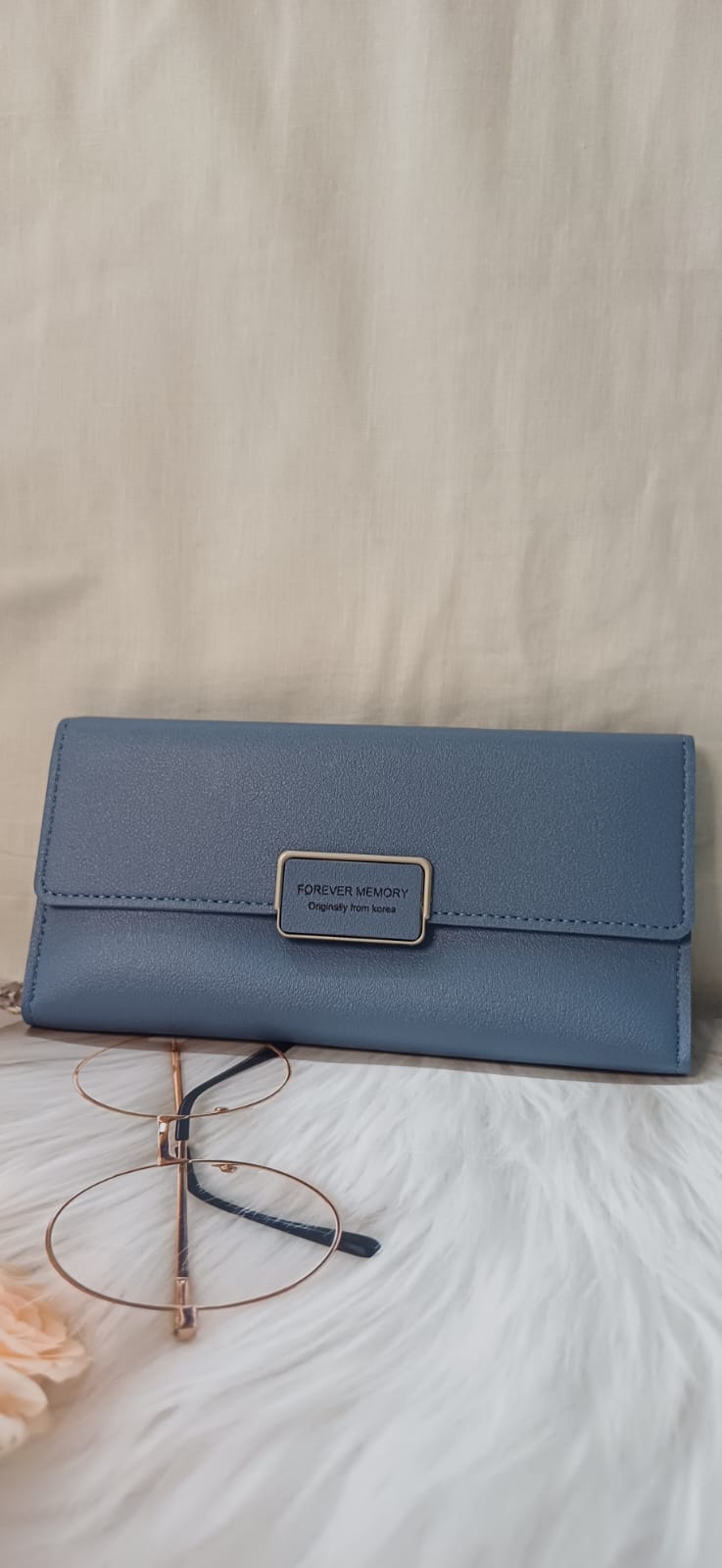 Blue Square Lock Wallet