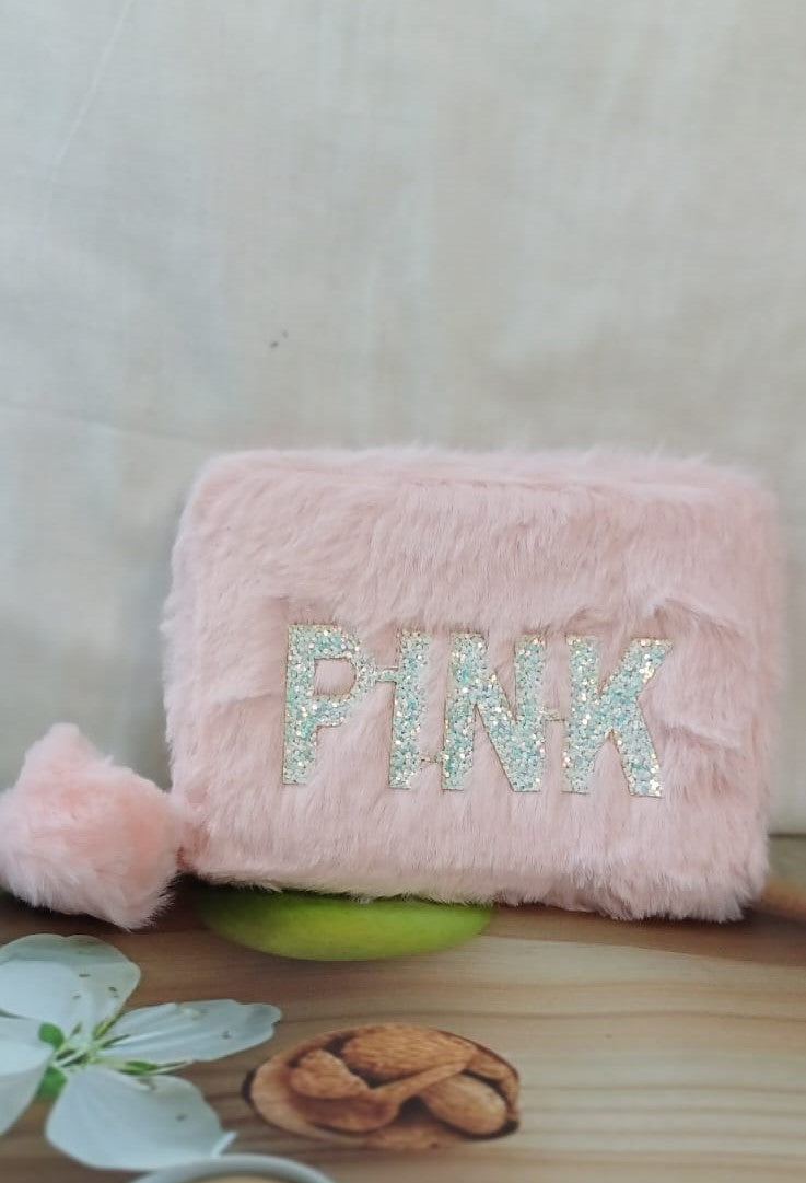 Light PINK Fur Pocket Wallet