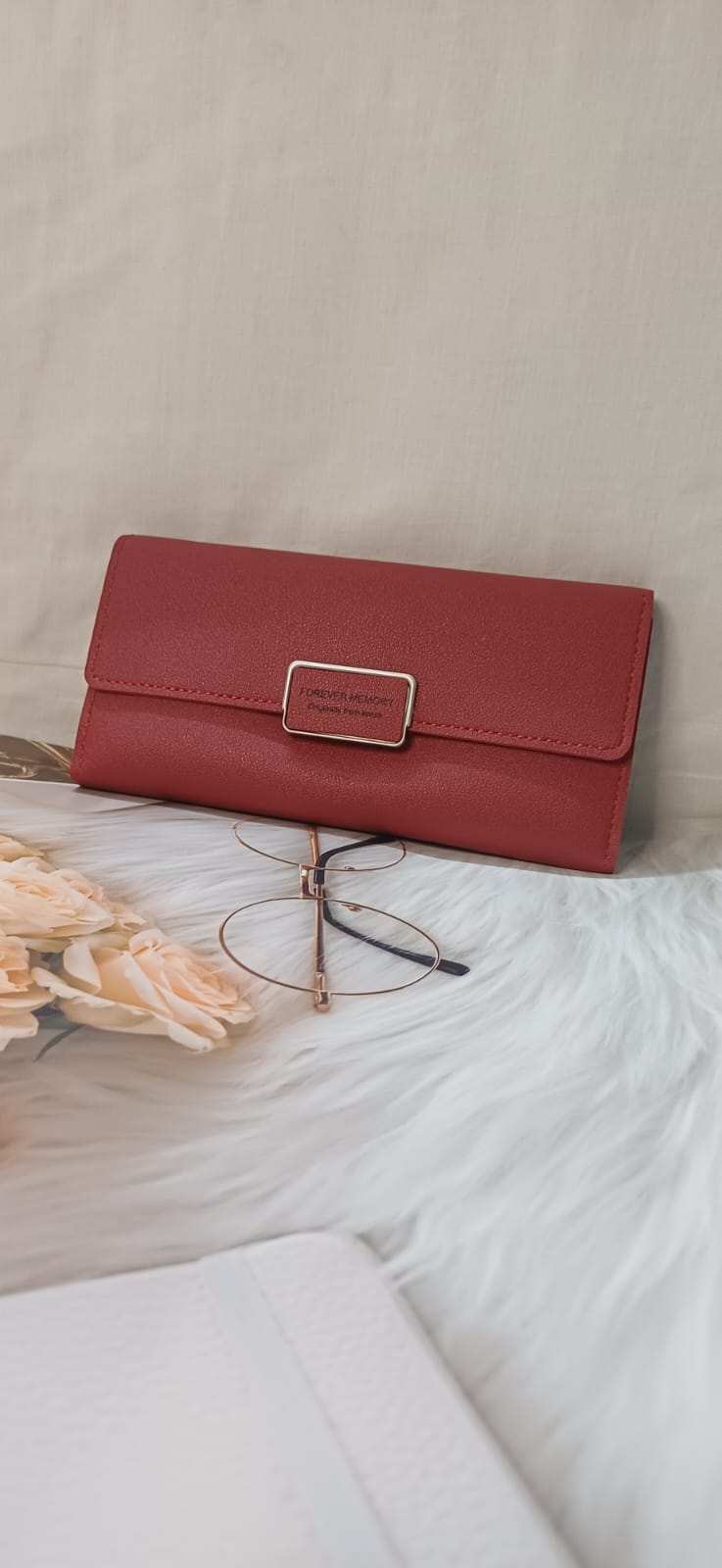 Red Square Lock Wallet