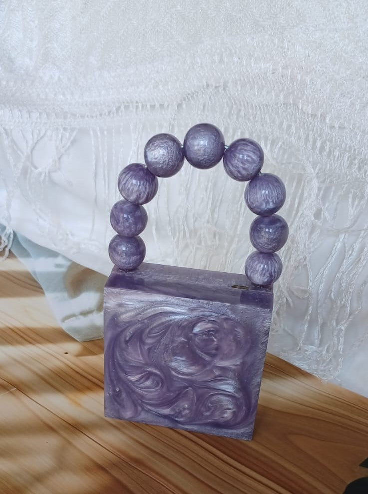 Purple Marble Sling Bag