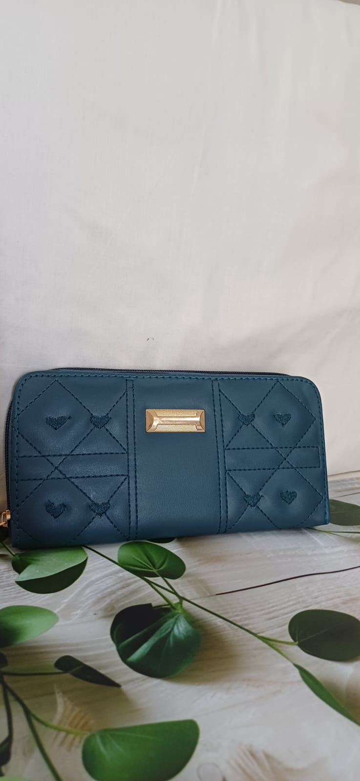 Blue Embroidered Wallet