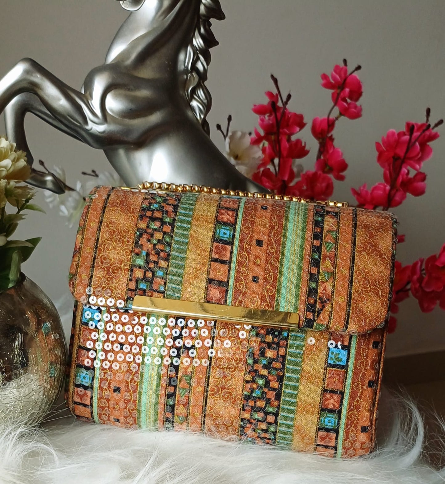 Brown Shimmer Sling Bag