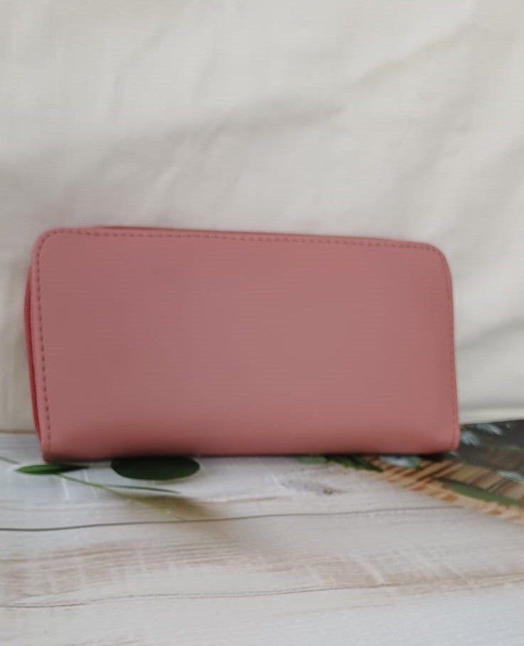 Pink Embroidered Wallet