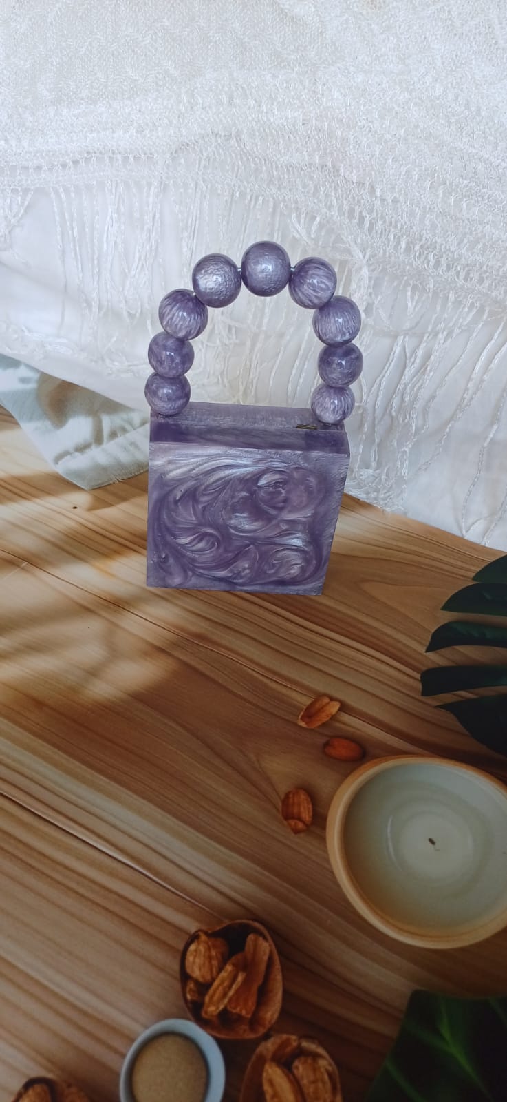 Purple Marble Sling Bag