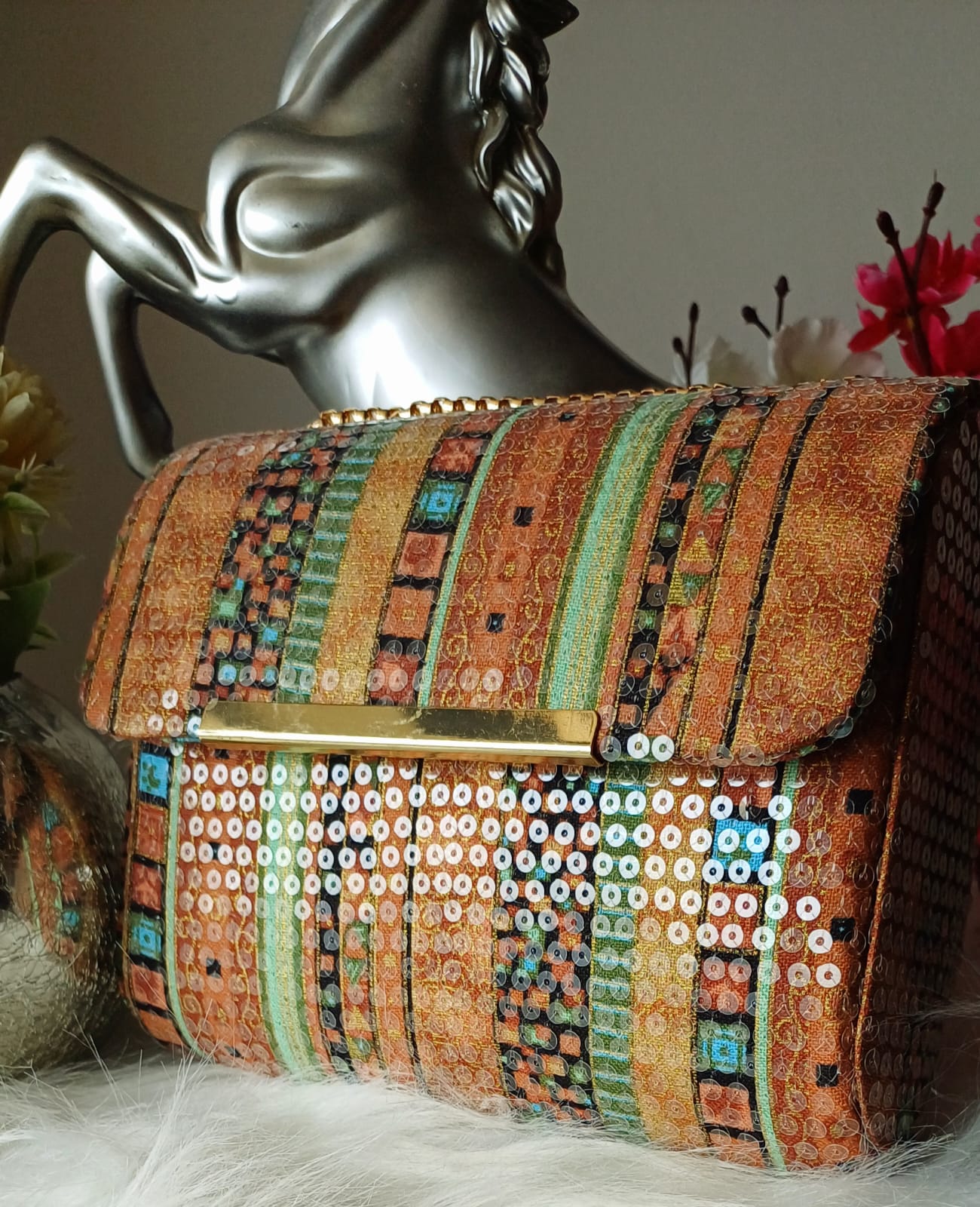 Brown Shimmer Sling Bag