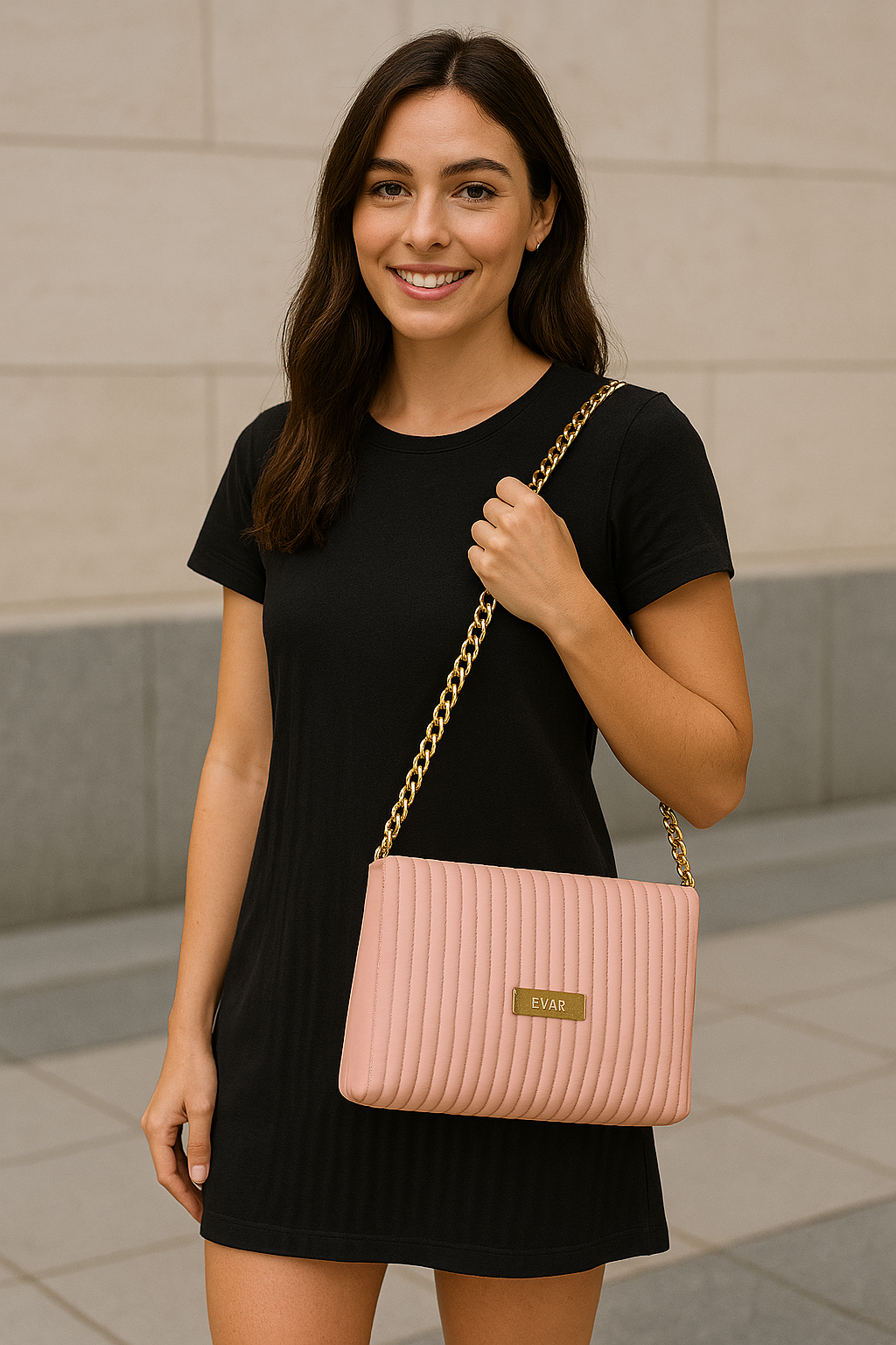 Pink Stripes Quilt Sling