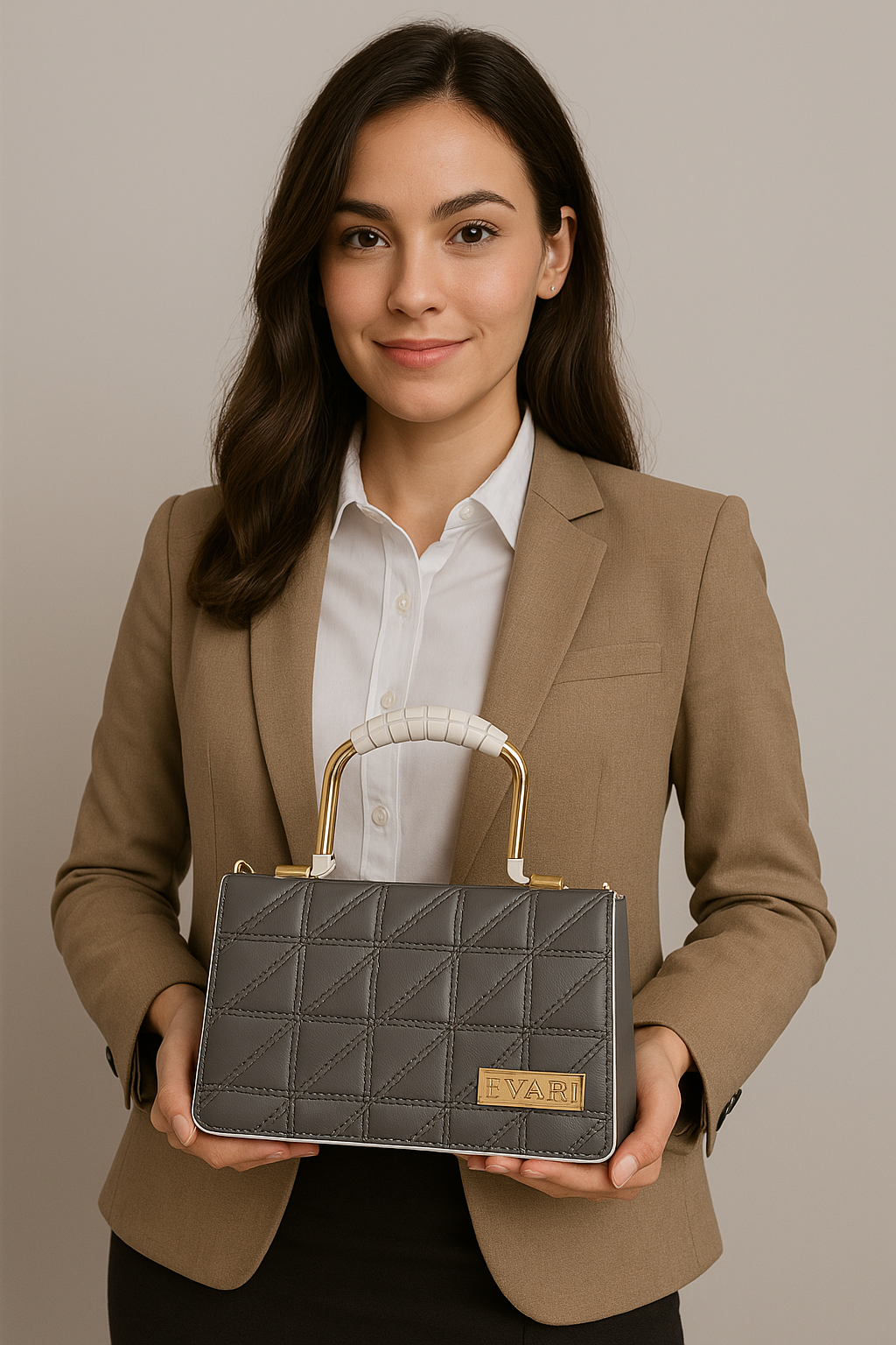 Black Embossed Metal Sling Bag