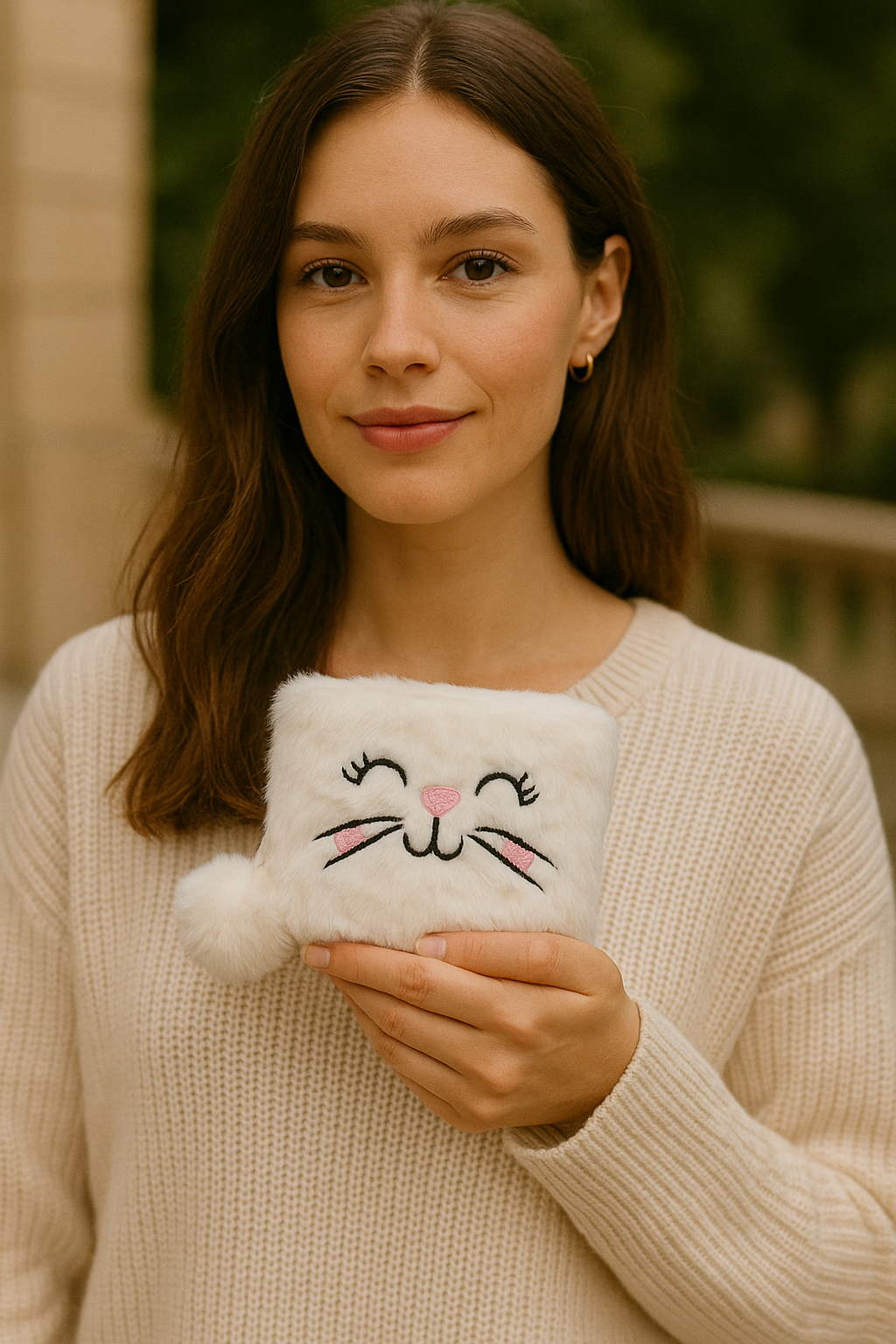 White Kitty Fur Pocket Wallet