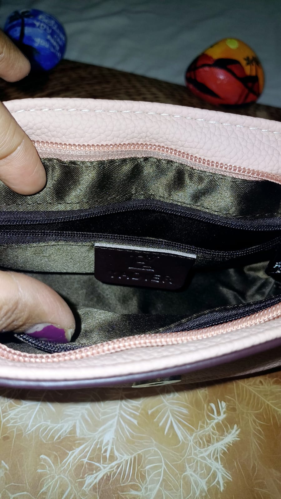 Peach Textured Sling Bag