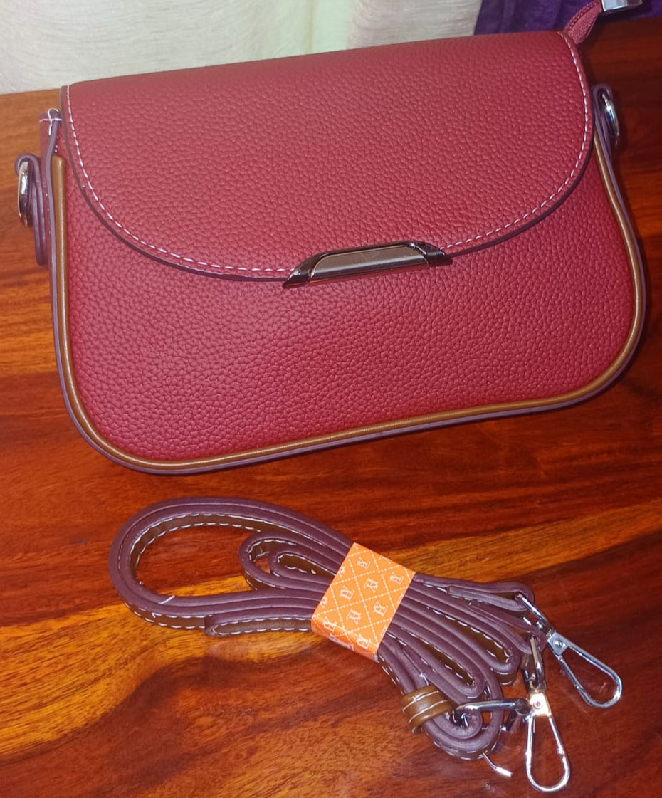 Red Textured Sling Bag