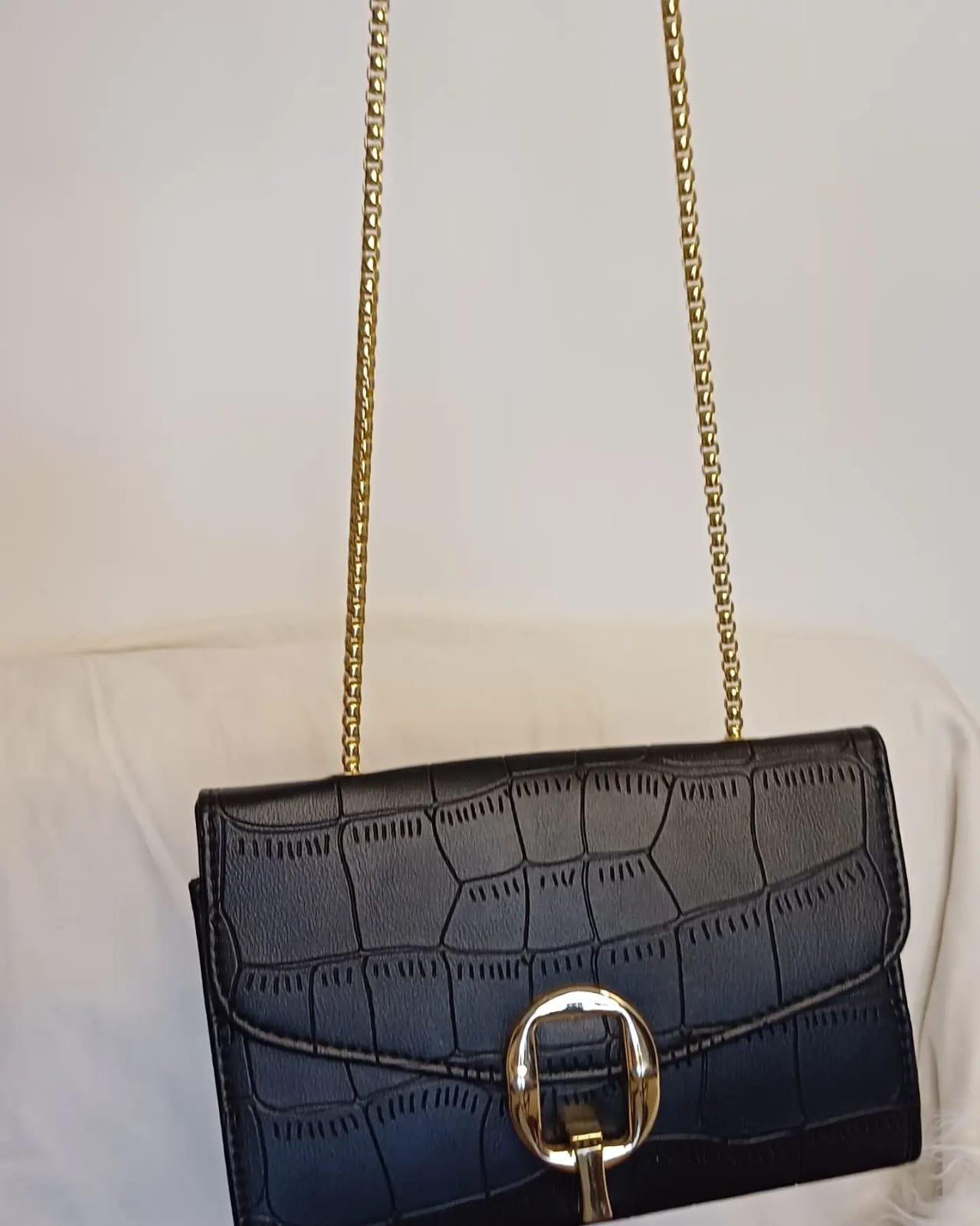 Black Q Lock Sling Bag