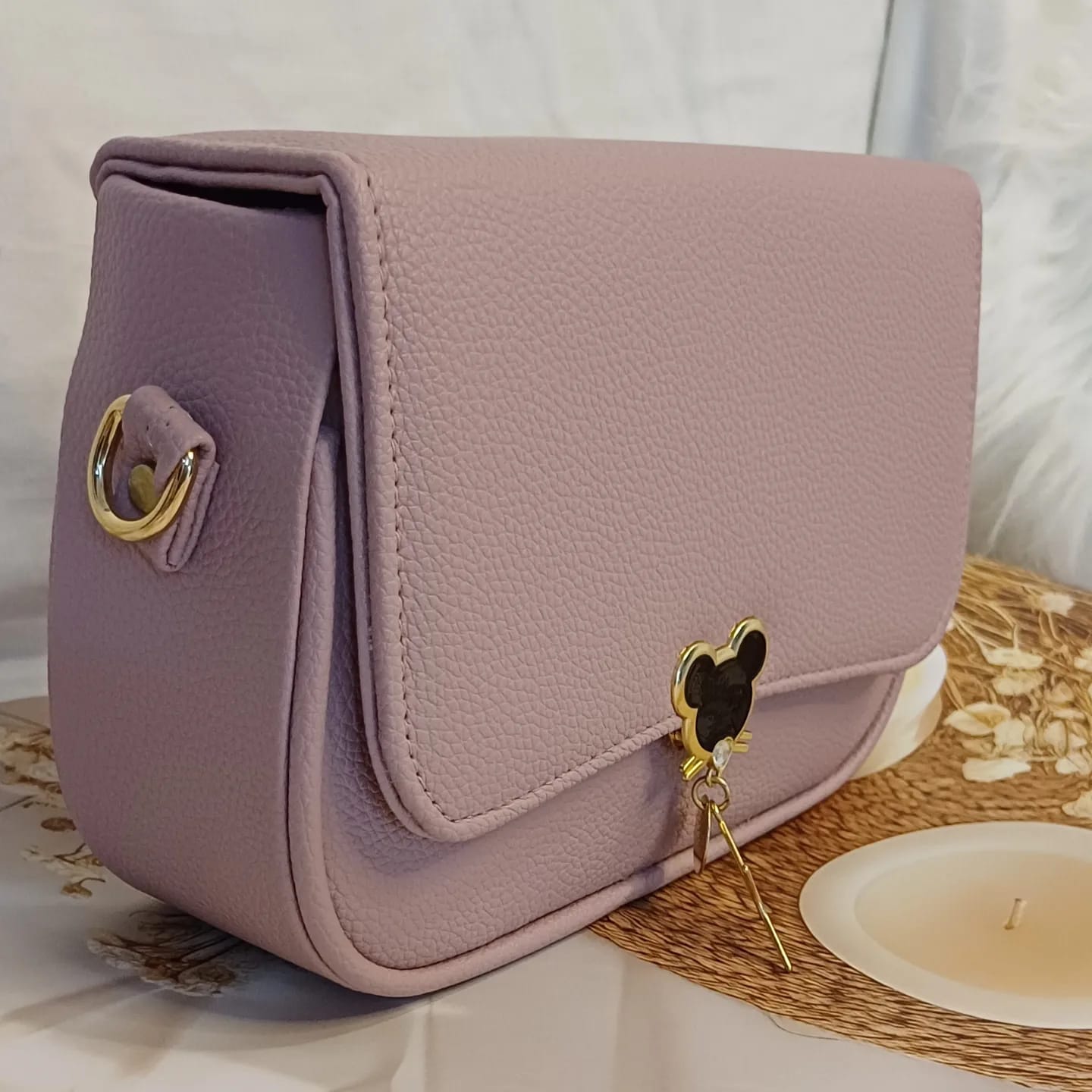 Pink Mickey Lock Sling Bag
