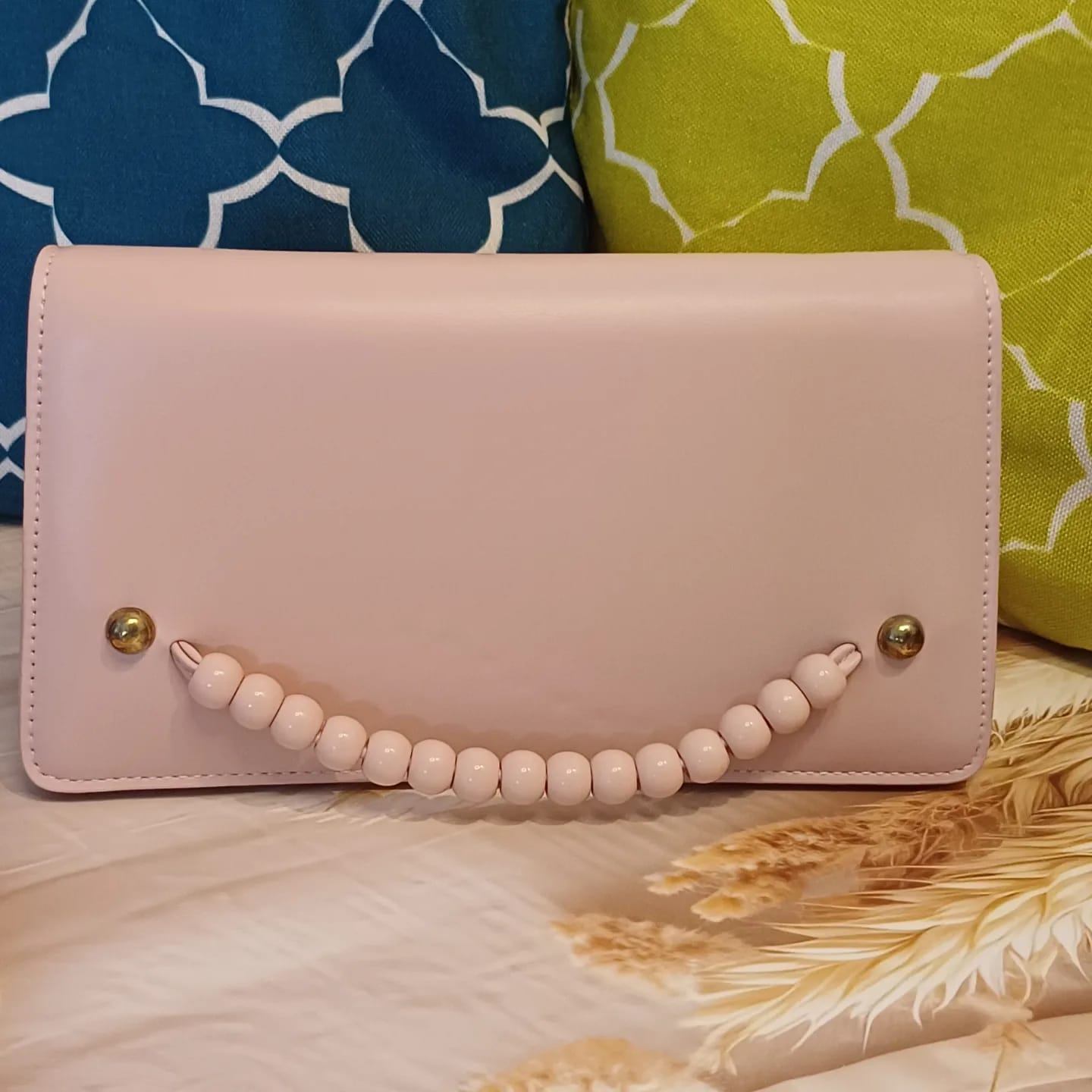 Pink Beaded Sling Bag