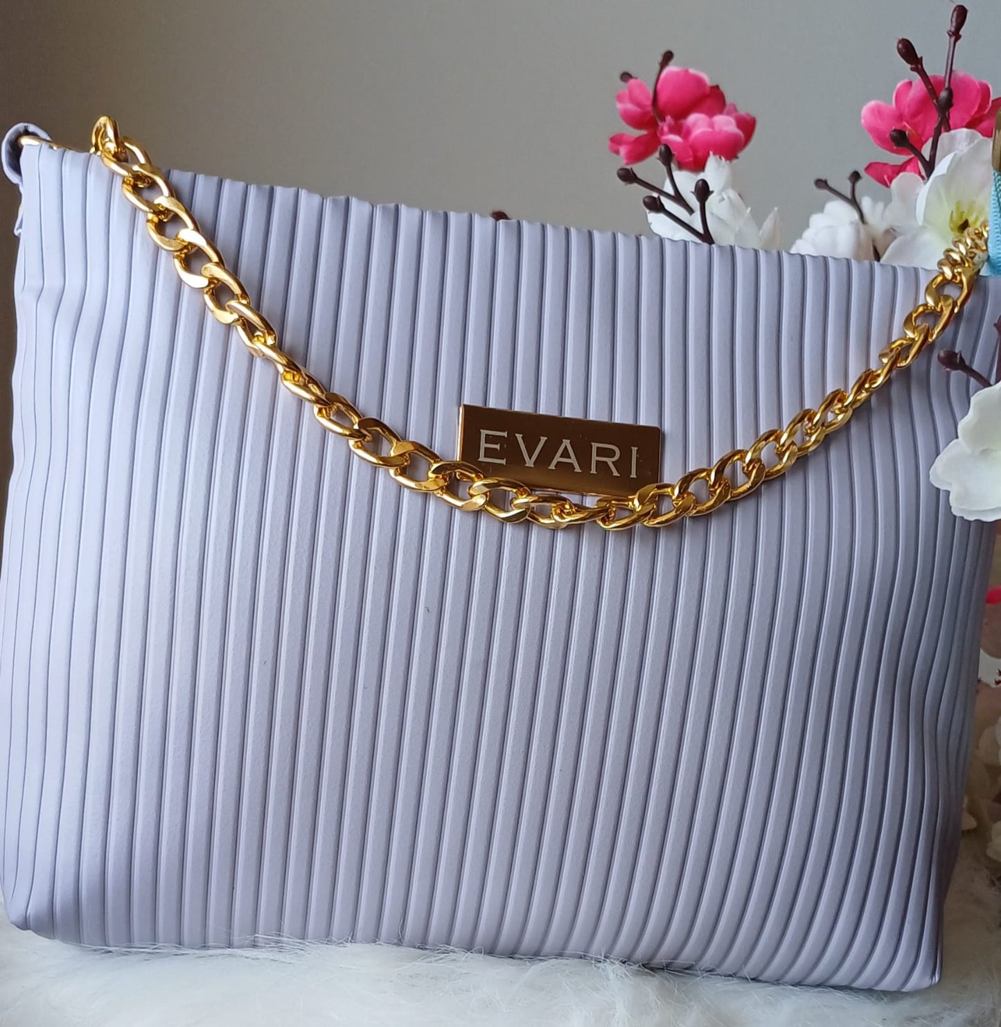 Mint Green Stripes Quilt Sling Bag