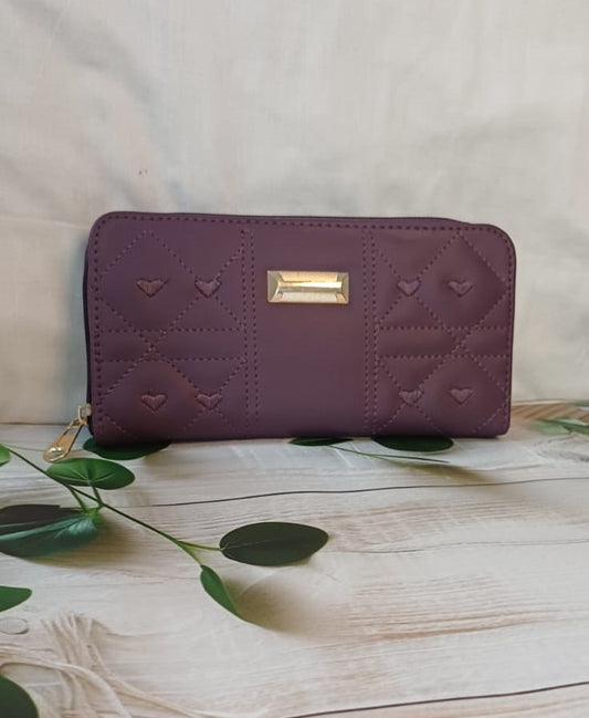 Purple Embroidered Wallet