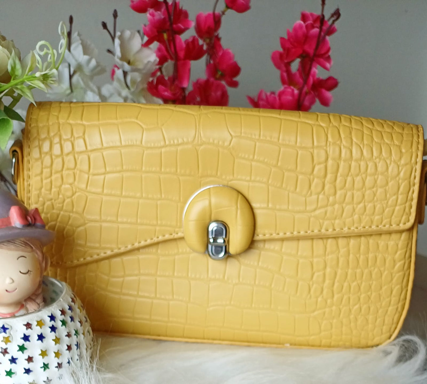 Yellow Umbrella Lock Sling Bag